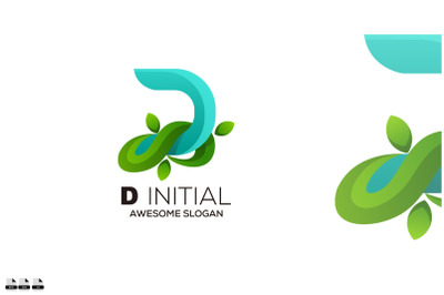 d initial design logo gradient color