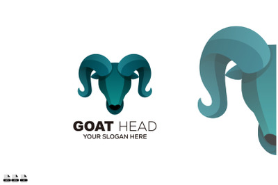 goat head design logo gradient vector color