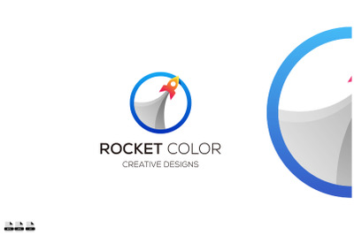 rocket color gradient color design vector