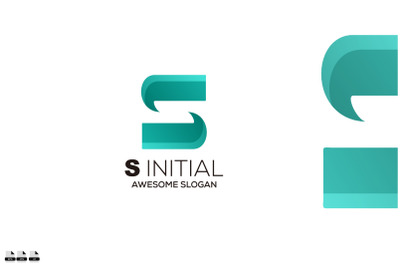 initial s design gradient color vector