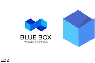blue box design gradient color illustration