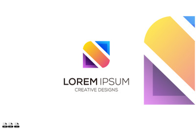 gradient box logo design colorful icon