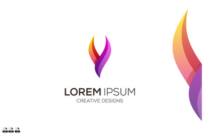 fire logo design gradient colorful icon