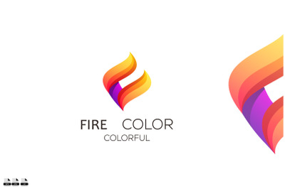 fire logo design gradient vector