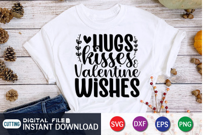 Hugs Kisses Valentine Wishes SVG