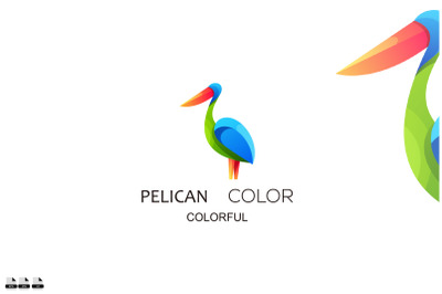 pelican logo design gradient colorful