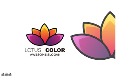 lotus design icon gradient colorful