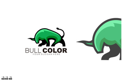 bull green gradient color illustration