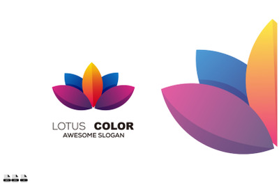 flower design logo gradient color icon