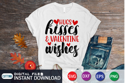 Hugs Kisses Valentine Wishes SVG