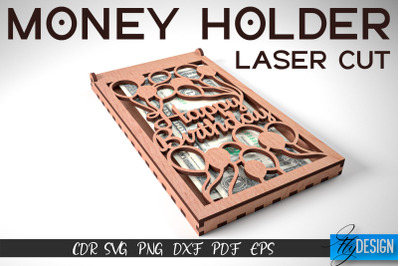 Money Holder Laser Cut SVG | Money Holder SVG Design | CNC Files