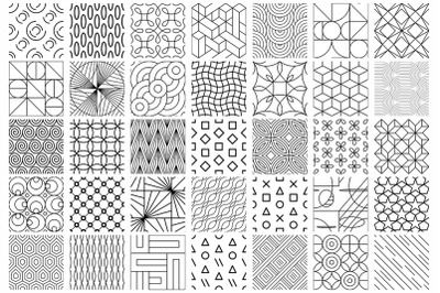Set of Geometric seamless patterns