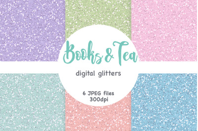 Books Tea Digital Pattern | Glitter Paper Set