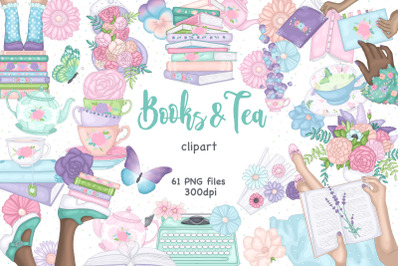 Books Tea Clipart | Summer Illustration Bundle