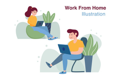 Work From Home Illustration