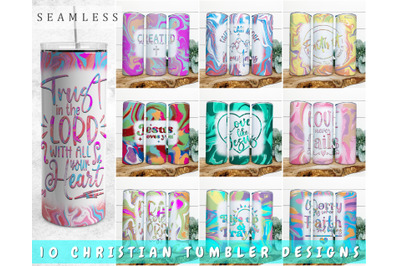 Christian Tumbler Sublimation Designs Bundle, 20 Oz Skinny Tumbler PNG