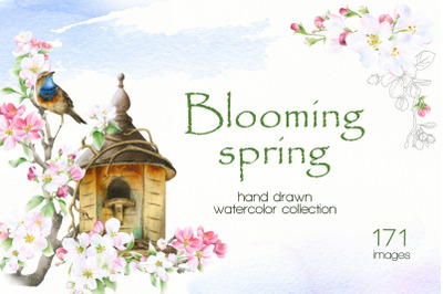 Blooming Spring watercolor collection