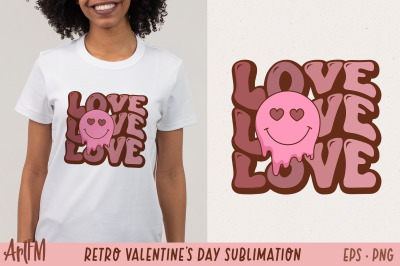 Groovy Valentine PNG | Retro Valentine&#039;s Day Sublimation