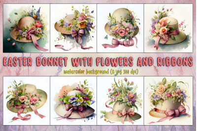 A Easter Bonnet With Flowers And Ribbons