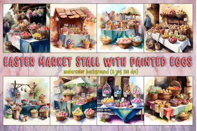 Easter Market Stall With Painted Eggs