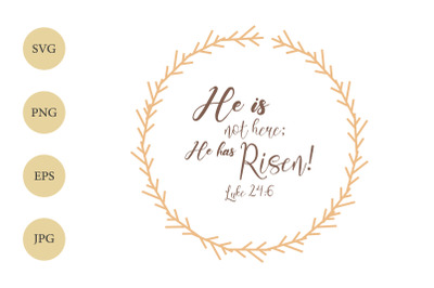 He is not here, He has Risen SVG, Easter SVG, Luke 24:6