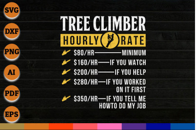 Tree Climber Hourly Rate svg, png, dxf cricut files