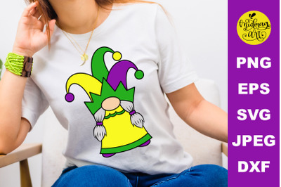 Mardi gras gnome svg, mardi gras cut file