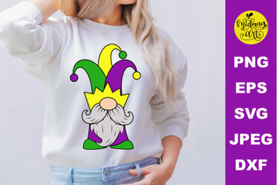 Mardi gras gnome svg&2C; mardi gras cut file