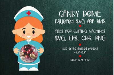 Nurse Candy Dome | Paper Craft Template svg