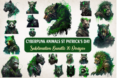 Cyberpunk Animals St Patrick&#039;s Day Bundle