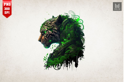 Cyberpunk Tiger St Patrick&#039;s Day