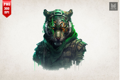 Cyberpunk Tiger St Patrick&#039;s Day 2