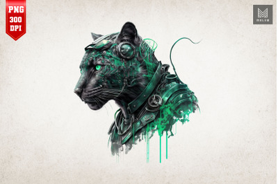 Cyberpunk Panther St Patrick&#039;s Day 2