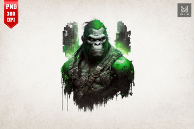 Cyberpunk Gorilla St Patrick&#039;s Day