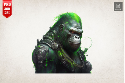 Cyberpunk Gorilla St Patrick&#039;s Day 2