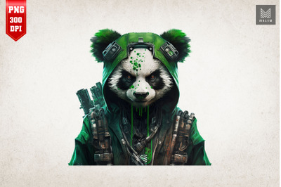 Cyberpunk Panda St Patrick&#039;s Day 2