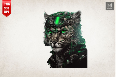 Cyberpunk Leopard St Patrick&#039;s Day