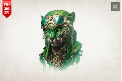 Cyberpunk Leopard St Patrick&#039;s Day 2