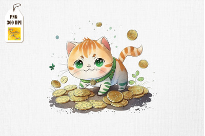 Cute Cat &amp;amp; Gold Coins St Patrick&amp;&23;039;s Day 3