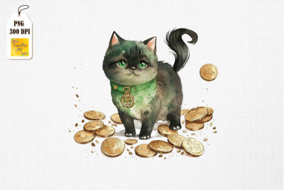 Cute Cat &amp;amp; Gold Coins St Patrick&amp;&23;039;s Day 4