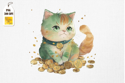 Cute Cat &amp;amp; Gold Coins St Patrick&amp;&23;039;s Day 5