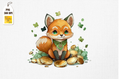 Cute Fox &amp; Gold Coins St Patrick&#039;s Day 4