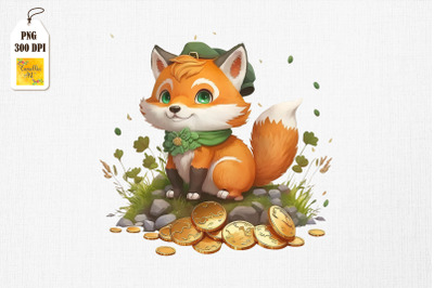 Cute Fox &amp; Gold Coins St Patrick&#039;s Day 5