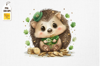 Hedgehog &amp; Gold Coins St Patrick&#039;s Day 3