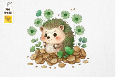 Hedgehog &amp; Gold Coins St Patrick&#039;s Day 4