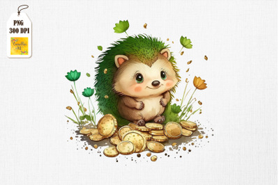 Hedgehog &amp; Gold Coins St Patrick&#039;s Day 5