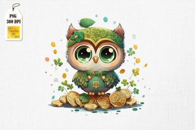 Cute Owl &amp; Gold Coins St Patrick&#039;s Day 3