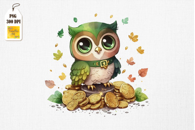 Cute Owl &amp; Gold Coins St Patrick&#039;s Day 4