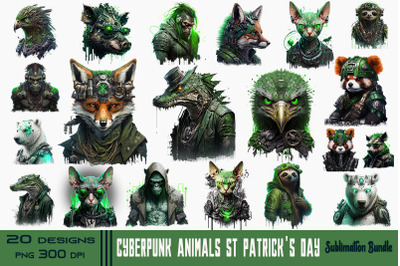 Cyberpunk Animals St Patrick&amp;&23;039;s Day Bundle 2