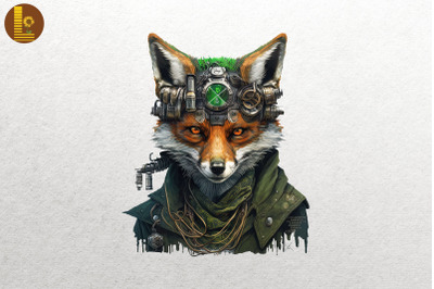 Cyberpunk Fox St Patrick&#039;s Day